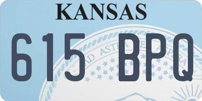 KS license plate 615BPQ