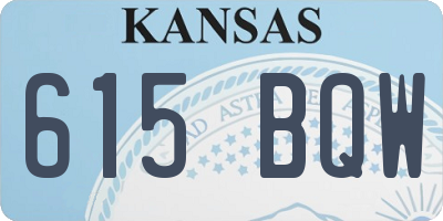KS license plate 615BQW