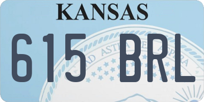 KS license plate 615BRL