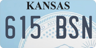 KS license plate 615BSN