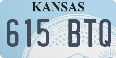 KS license plate 615BTQ