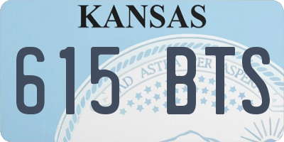 KS license plate 615BTS