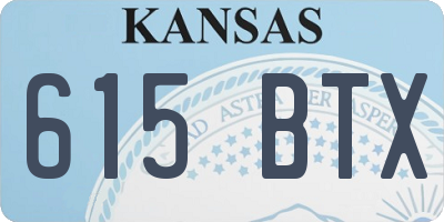 KS license plate 615BTX