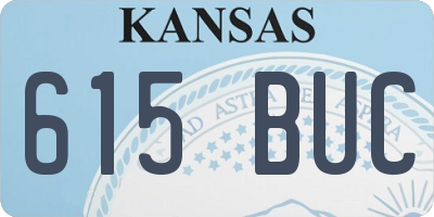 KS license plate 615BUC