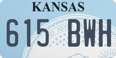 KS license plate 615BWH