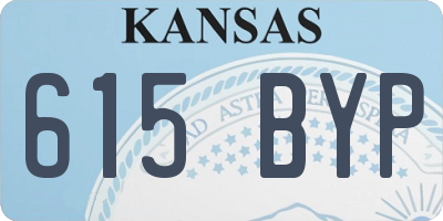 KS license plate 615BYP