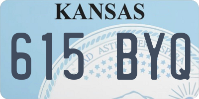 KS license plate 615BYQ