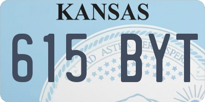 KS license plate 615BYT