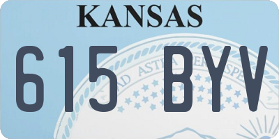 KS license plate 615BYV