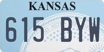 KS license plate 615BYW