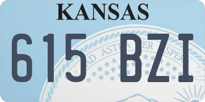 KS license plate 615BZI