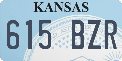 KS license plate 615BZR