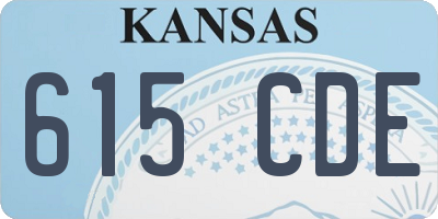 KS license plate 615CDE