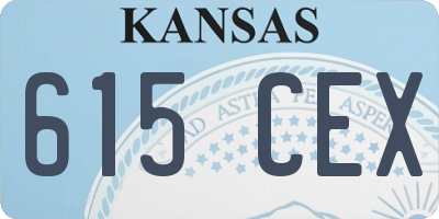 KS license plate 615CEX