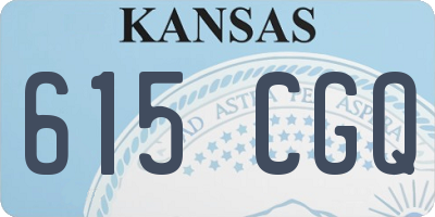 KS license plate 615CGQ