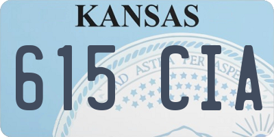 KS license plate 615CIA