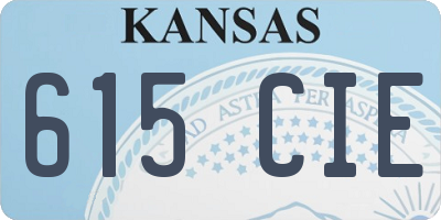 KS license plate 615CIE