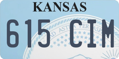 KS license plate 615CIM