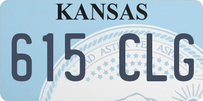 KS license plate 615CLG