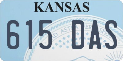 KS license plate 615DAS