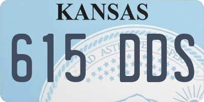KS license plate 615DDS