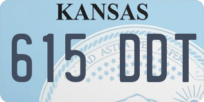 KS license plate 615DDT