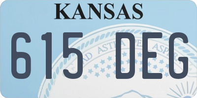 KS license plate 615DEG
