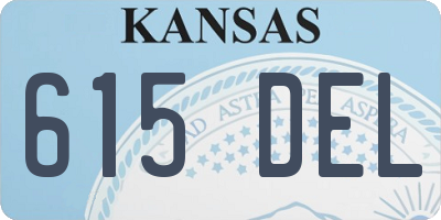 KS license plate 615DEL