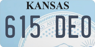 KS license plate 615DEO