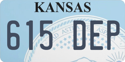 KS license plate 615DEP