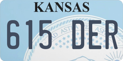 KS license plate 615DER