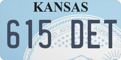 KS license plate 615DET