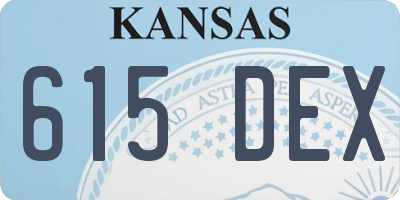 KS license plate 615DEX
