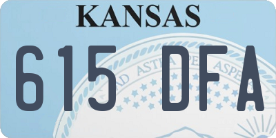 KS license plate 615DFA