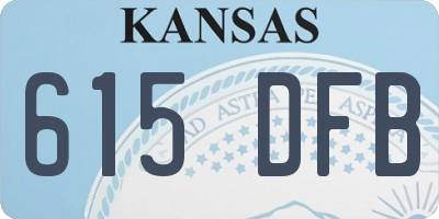 KS license plate 615DFB