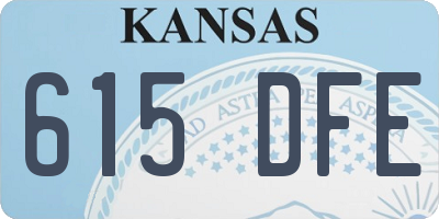 KS license plate 615DFE