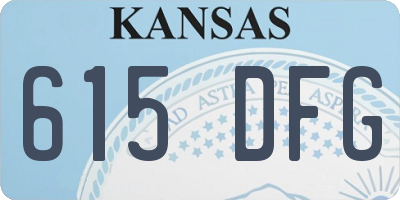 KS license plate 615DFG