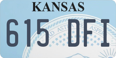 KS license plate 615DFI