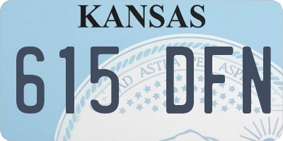 KS license plate 615DFN