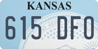KS license plate 615DFO