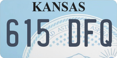 KS license plate 615DFQ