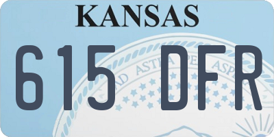 KS license plate 615DFR