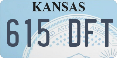 KS license plate 615DFT