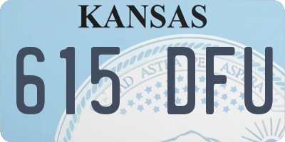 KS license plate 615DFU