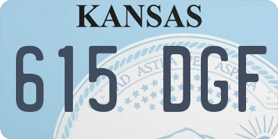 KS license plate 615DGF