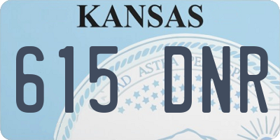 KS license plate 615DNR