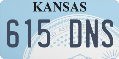 KS license plate 615DNS