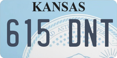 KS license plate 615DNT