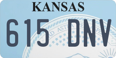 KS license plate 615DNV