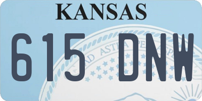 KS license plate 615DNW
